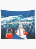 Tapisserier vintage Stowe Gondola Winter Travel Ski Poster Tapestry Christmas 2024 Dekorationsvägg