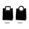 Gift Wrap PVC Bag High Quality Waterproof Black Shopping Bags Square/Round Handle Transparent Storage