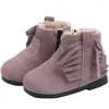 Boots Winter 2024 KidsShoes Babies With Tassels Girls Fashion Korean Keep Warm 0-1 år gammal Suede Toddler Shoes Drop Delivery Baby Ki Ots1f