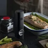 Moedor de pimenta automático moedor de sal e pimenta usb recarregável ajustável moinho de especiarias com luz led ferramenta de cozinha 240328