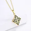 Chokers Womens Creative Necklace Black Gold Two tone Enamel Pendant Simple Party Hand Enamel Clavik Chain Womens Sweater ChainL2404