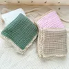 6 Layer Baby Blanket for born Bath Towel Muslin Swaddle Cotton Receive Swaddling Wrap Lace Langer Born Bedding 240322