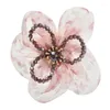 Broches wulibaby feitos à mão flor de fio de algodão para mulheres 6 cores contas plantas festa broche de escritório presentes