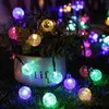 LED Strings 20/30/50 Solar Crystal Ball Bulb String Lights Outdoor Garlands Fairy for Party Wedding Garden Christmas Decoration YQ240401