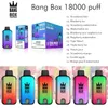 Оригинальный Bang Box 18000 Слойка Одноразовая слойка 18k 15K 12K Vapes Pen 26 мл 18000 Электронная сигарета 0% 2% 3% 5% DUAL MESH Испаритель Перезарядка Сетчатая катушка Vape Pen Puff