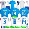 2024 إيطاليا كرة القدم اللاعب player نسخة Maglie da calcio طويلة الأكمام pellegrini Chiesa Barella Italia 24 25 قمصان كرة القدم t النساء الرجال مجموعة الأطفال مجموعة التدريب الموحد