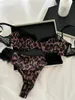 Bras set franska underkläder set leopard sexig stål ring spets triangel cup bh korta kostymer vintage mode push up underkläder ins bodycon