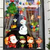 Window Stickers Cartoon Cute Santa Claus Glass Decoration Snowman Pendant Snowflake Festiv Atmosphere Sticker Tint