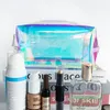 Borse per cosmetici Borsa trasparente iridescente alla moda TPU Trucco Beauty Travel Make Up Organizer Storage Grande capacità Impermeabile
