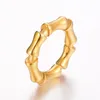 Cluster Rings Stainless Steel Ring Golden Bamboo Joint Metal Finger Bagues Pour Femme Accessories Gift Waterproof