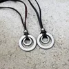 Pendentif Colliers Collier de corde en cuir réglable pour femmes Vintage Style ethnique Boho Cercle Bijoux Accessoires