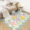 Tapis pour salon, forme spéciale, dessin animé mignon imprimé, grande surface, chambre d'enfant, tapis en peluche, décoration de la maison, tapis moelleux IG 240401