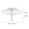 Umbrellas Mini Travel Umbrella Fully Automatic Three-fold Transparent Clear For Rainy Day