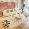 Scandinavische stijl tapijten voor woonkamer dambord slaapkamer decor nachtkastje tapijt girly geruite pluche vloermat groot gebied lounge tapijt 240401