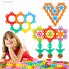 Blöcke 290 Stück Pflaumenblüten-Bausteine, 3D-drehende Schneeflockenscheiben, 3D-Spleißen, Kunststoff-DIY-Spielzeug für Puzzle, Früherziehung 240401