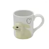 Mugs Japanese Three-dimensional 3D Crayon Cute Little Te Texture Ceramic Mug Handy Cup Drinkware Destroy Lonely