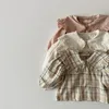 Kleinkind-Shirt Baby-Mädchen-Kleidung, süßes Revers-Langarmshirt 240314