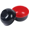 Bowls 2st Melamine Black and Red Bowl Imitation Porslin Rice Soup Table Seary for Restaurant Home (45 tum)