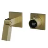 Bathroom Sink Faucets Basin Mixer & Cold Brass Waterfall Taps Wall Mounted Foldable Temperature Display Brushed Gold/Chrome