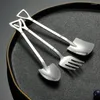 Spoons Shovel Shape Spoon Stainless Steel Creative -Grade Tableware Cutlery Set Kitchen Accessories And Tool