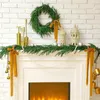 Fiori decorativi 1/2 pezzi 5 piedi runner da tavola di Natale Norfolk ghirlanda di pino artificiale finto verde ghirlanda rustica porta di Natale mantello di casa