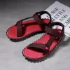 Sandals Man Outdoor Wadable Sandals Arch Support Red Unisex Slippers Rubber Summer Beach Athletic Sandalias Quick Dry EVA Foam Flat Shoe