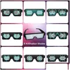 Lunettes d'extérieur LED USB rechargeable allument des lunettes de soleil lumineuses avec 8 modes d'animation pour Halloween Noël et divers festivals Drop Otozu