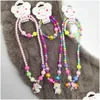 Collane con ciondolo Collana di gioielli per bambini Set di braccialetti colorati Accessori per vestire le ragazze Pendenti con consegna a goccia Dh6Le