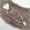 Collane con ciondolo Collana di gioielli per bambini Set di braccialetti colorati Accessori per vestire le ragazze Pendenti con consegna a goccia Dh6Le