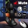 3 motors Male Thrusting and shock Prostate Massager remote control Vibrator Butt Plug Telescopic Cock Ring Sex Toys for Adult 240326