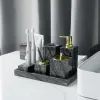 Brosse à dents arbre noir en marbre naturel pour salle de bain support de brosse à dents de savon dispensateur de savon plat accessoires de salle de bain