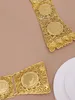 Belts Algerian coin with gold-plated metal handmade exquisite carving of Napoleons head Arab traditional festival bride waist chain jewelry Q240401