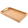 Tea Trays Bamboo Wooden Rectangular Tray Solid Wood Serving Cup El Dinner Plate