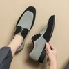 Casual Shoes Italian Brand Men's Suede Contrasting Color Design Trend Business Party Dress Free Delivery