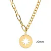 Pendant Necklaces Stainless Steel Moon Sun Star Charm Jewelry 2024 Women Statement Necklace Twist Mix Oval Chain Toggle Clasp Golden Collar