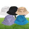 Summer słomy rybak ręcznie tkana czapka outdoorowa straw słomka kapelusz unisex wakacyjny hatami haftowany projektant litera CAP2474371