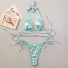 24 Yisiman New Circle Blue Flash Stoff Bikini Strap Damen Badeanzug