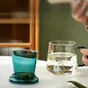 Copas de vino, té de cristal, separación de agua, tazas de té de flores, alto nivel de apariencia, taza resistente al calor, oficina, hogar Simple para mujer