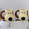 Tassen Koreanischer Stil Keramikbecher Cartoon Welpenförmige Tasse Tropischer Griff Niedliches Haushaltsfrühstück Große Kapazität Wasser