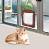 Cat Carriers Square Pp Controllable Switch Pet Door Under 7kg Dog Flap Coffee Color For Install On Wall