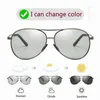 Sunglasses Aviation Metail Frame Polarized Sunglasses Men Color Changing Sun Glasses Pilot Male Day Night Vision Driving 240401