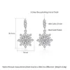 LUOTEEMI esthétique flocon de neige cubique Zircons pendentif balancent boucle d'oreille pour les femmes bijoux de mariage boucle de mariée oreille fille 240401