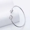 Nieuwe Vergulde Van Een Motieven Bangle Klassieke Klavertje Vier Designer Manchet Elegante Open Armbanden Armbanden voor Vrouwen en Meisjes Merk Liefde Mode-sieraden