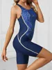 Costume da bagno da donna 2024 Costume da triathlon da corsa professionale Costume da bagno intero sottile blu Sport femminile Donna Costume da bagno Nuoto