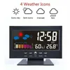 Table Clocks Intelligent Digital Clock Weather Station Display Alarm Humidity Meter Function Calendar Temperature Wireless Thermom P5k5