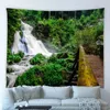 Tapestries Natural Scenery Big Tapestry Park Garden Forest Green Plant Wooden Bridge Trail Spring Hippie Wall Hanging Bedroom Home Decor