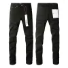 2024 męskie mody dżinsy fioletowe niebieskie markę solidne mody uliczne czarny dżins Slim Slim