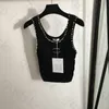 Pearl Knit Camisole kamizelki Kobiety seksowne załogi zbiornik na szyję