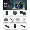 Superbes photos et vidéos avec notre appareil photo numérique 5K – Caméra de vlogging autofocus 64 MP pour YouTube, objectif selfie, zoom optique 5X, flash, écran tactile, antishake, carte 64 Go.