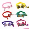 Colliers de chat conduit mignon cloche collier pour animaux de compagnie boucle réglable empreinte colorf chien accessoires de chiot outil de dressage livraison directe maison g dhslz